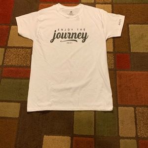 WHITE & BLACK ENJOY THE JOURNEY TEE